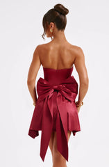 Xenia Strapless Bow Backless Sexy Mini Dress