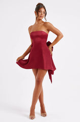 Xenia Strapless Bow Backless Sexy Mini Dress