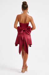 Xenia Strapless Bow Backless Sexy Mini Dress