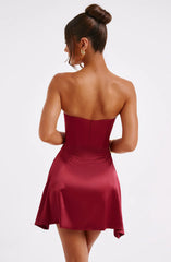 Xenia Strapless Bow Backless Sexy Mini Dress