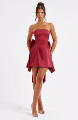 Xenia Strapless Bow Backless Sexy Mini Dress