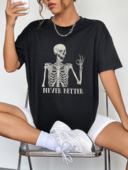 Camiseta gráfica de cuello redondo y manga corta Never Better