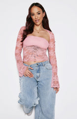 Christa Strapless Long Sleeve Crop Top