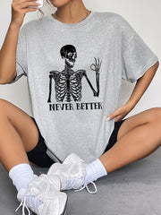 Camiseta gráfica de cuello redondo y manga corta Never Better