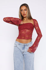 Christa Strapless Long Sleeve Crop Top