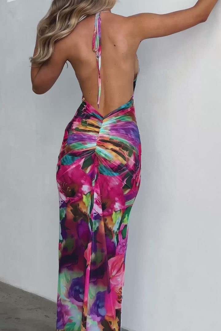 Vestido tubo con escote halter, elegante y sensual Sultry Summer Whisper