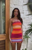 Carmelita Summer Rainbow Printing Sexy Hip Dress