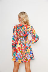 Phoenix Long Sleeve High Waist Floral Dress