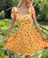 Catherine Summer Yellow Sweet Girlish Strap Dress