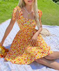 Catherine Summer Yellow Sweet Girlish Strap Dress