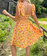 Catherine Summer Yellow Sweet Girlish Strap Dress