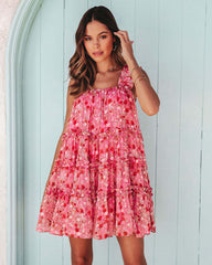 Adelina Fresh Sweet Vacation Floral Strap Dress