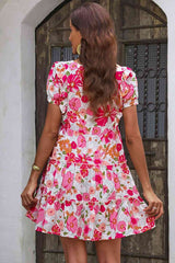 Paulina Floral V-Neck Short Sleeve Dress